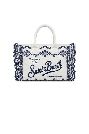 Borsa Colette in sangallo bianco e blu SAINT BARTH KIDS | COL002702534L